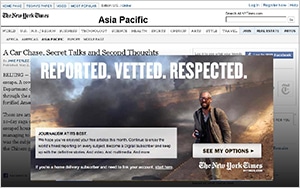 The Times emphasizes its quality when pitching subscriptions to digital readers.