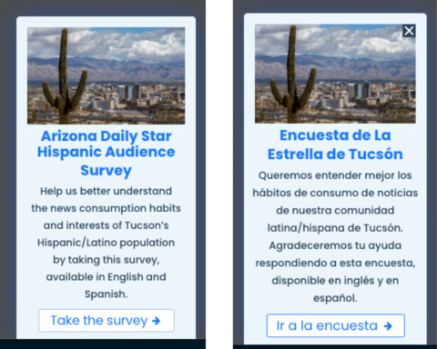 Example of survey in English and Spanish