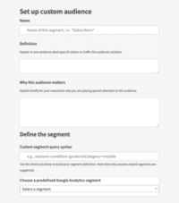 set up a custom audience